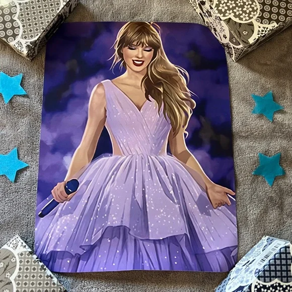 Taylor Swift Poster Speak Now Dress The Eras Tour Painting Art Swiftie Gown